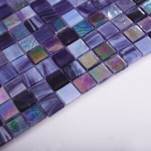 Piastrelle a mosaico in vetro – viola, quadrato, iridescente