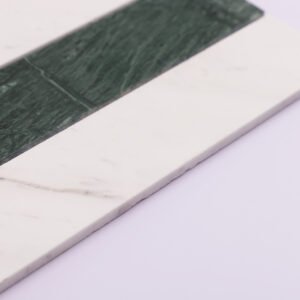 Mosaico de mármol – blanco / verde, formato metro