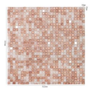 Mosaïque en verre – beige, carré, mini format, 24K carats