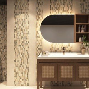 Mosaïque en verre – beige / multicolore