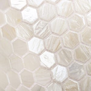 Glasmosaikfliesen – Beige, Sechsecke – BJ-F87E5BBFD2C2