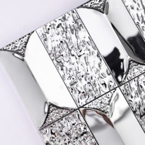 Piastrelle a mosaico – argentato, rettangolare, 3D