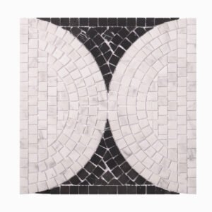 Black and White Handcrafted Marble Mosaic Tiles-BJTiles