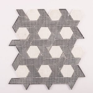 Mosaico de piedra natural – blanco / negro