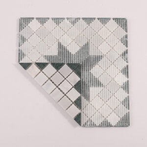Mosaïque en marbre – Carrara, blanc / vert, étoilé, pour sol