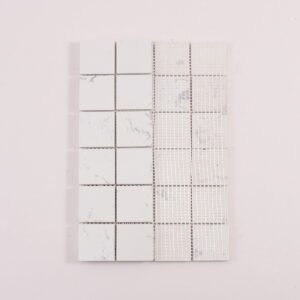 Piastrelle a mosaico in marmo – bianco, quadrato, lucidato – BJ-C647454C8A39