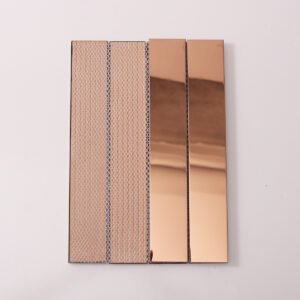 Metallmosaikfliesen – Roségold, glänzend