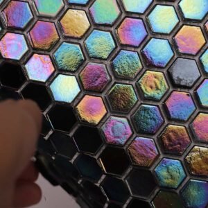 Piastrelle a mosaico in vetro – esagonale