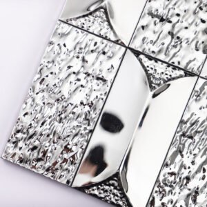 Piastrelle a mosaico – argentato, rettangolare, 3D