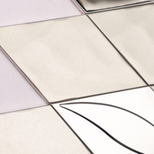 Mosaikfliesen aus Edelstahl – Silberfarben, Rauten, Spiegeloptik, für Wände