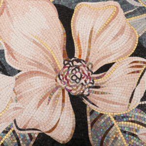 Individuelles handgefertigtes Glasmosaikbild – Florales Wandmotiv