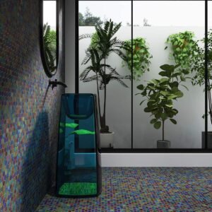 Piastrelle a mosaico in vetro – esagonale