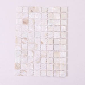 Mosaico de nácar – blanco, cuadrado