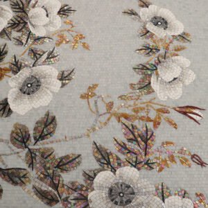 Mosaïque en verre – motif floral, fait main