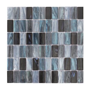 Black Grey Rcetangle Glass Mosaic Tiles