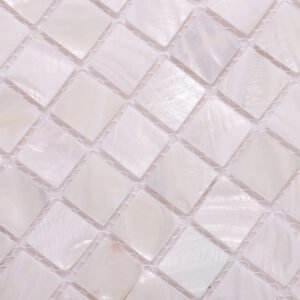 Mosaico de nácar – blanco, cuadrado