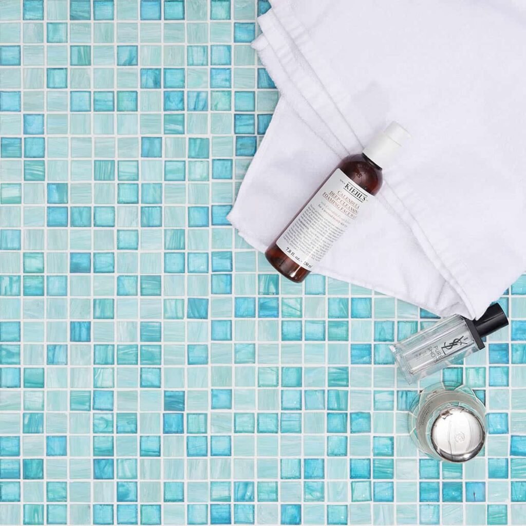 Piastrelle a mosaico in vetro – verde, per piscina