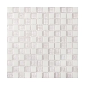 Snow White Glass Square Shape Mosaic Pool Tile