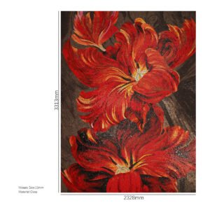 Individuell anpassbares Glasmosaikbild – Große rote Blume