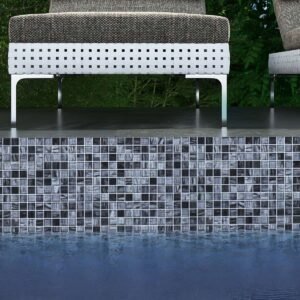 Mosaico de vidrio – ámbar / gris, para piscina