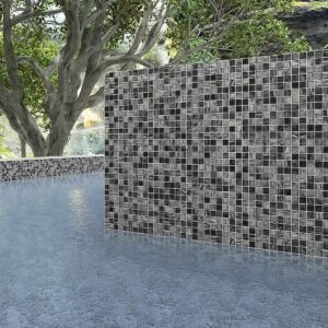 Mosaico de vidrio – ámbar / gris, para piscina