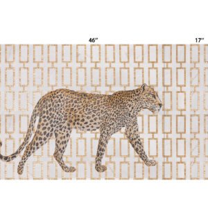 Handgjord mosaikväggkonst med leopardmotiv i glas och marmor