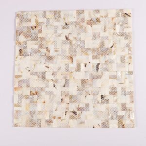 Mosaico de nácar – beige, trenzado, 3D
