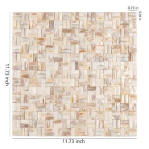 Mosaico de nácar – beige, trenzado, 3D