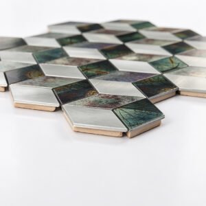 Piastrelle a mosaico in alluminio – a cubi, a motivi geometrici, 3D, per pareti
