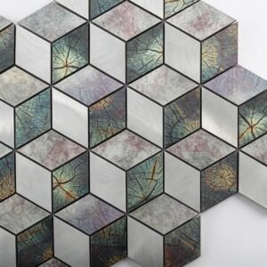 Piastrelle a mosaico in alluminio – a cubi, a motivi geometrici, 3D, per pareti