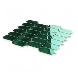 Piastrelle a mosaico in acciaio inossidabile – verde, lucido, per paraschizzi
