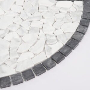 Piastrelle a mosaico in pietra naturale – bianco / nero, a ciottoli, per pavimenti