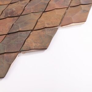 Mosaikfliesen – Kupferfarben, Rauten, 3D-Struktur, für Wände
