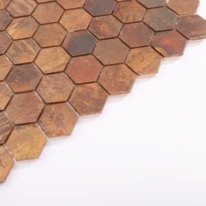 Mosaikfliesen – Kupferfarben / Braun, Sechsecke, für Wände