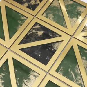 Glasmosaikfliesen – Grün / Goldfarben, für Wände