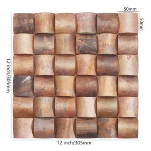 Mosaikfliesen – Kupferfarben, 3D-Struktur, für Wände – BJ-482161E63651