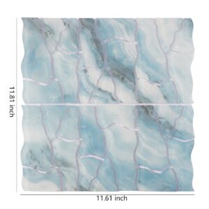 Mosaïque en verre – aigue-marine / bleu, craquelé, pour sol