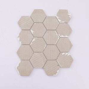 Keramikmosaikfliesen – Dunkelgrau / Blau, Sechsecke, Crackle-Oberfläche