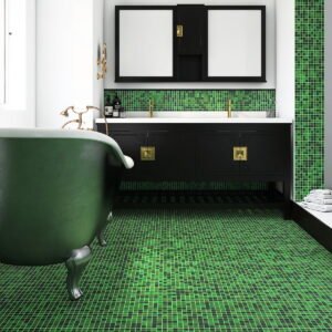 Piastrelle a mosaico in vetro – verde / multicolore – BJ-7ABF72209D5B