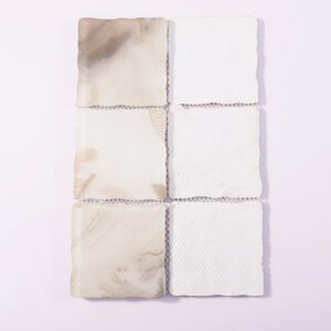 Piastrelle a mosaico in vetro – beige / crema, quadrato, per doccia