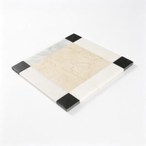 Marmormosaikfliesen – Weiß / Schwarz / Beige, Quadrate, für Böden