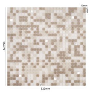 Glasmosaikfliesen – Grau, Quadrate, matt