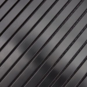 Metallmosaikfliesen – Schwarz, Streifen, für Fliesenspiegel