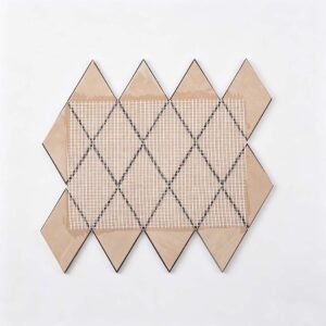 Mosaico de acero inoxidable – negro / dorado, rombo