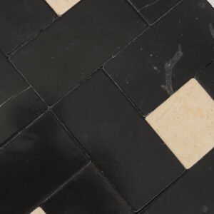 Piastrelle a mosaico in marmo – nero / crema