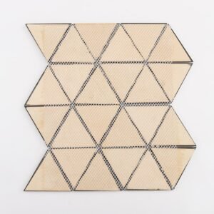 Mosaikfliesen aus Edelstahl – Schwarz, Dreiecke, 3D-Struktur, für Wände