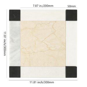 Marmormosaikfliesen – Weiß / Schwarz / Beige, Quadrate, für Böden