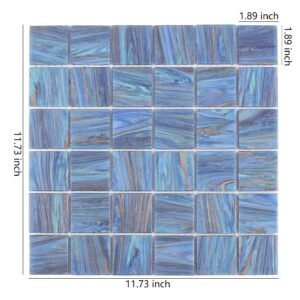 Glasmosaikfliesen – Blau, Quadrate, für Pools