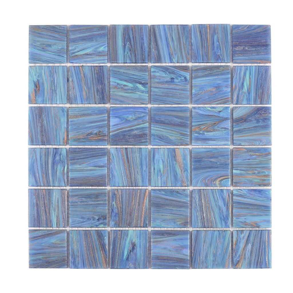 Glasmosaikfliesen – Blau, Quadrate, für Pools