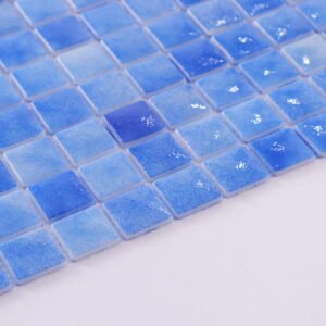Glasmosaikfliesen – Blau, Quadrate, Recyclingglas, für Pools – BJ-F983E5750757